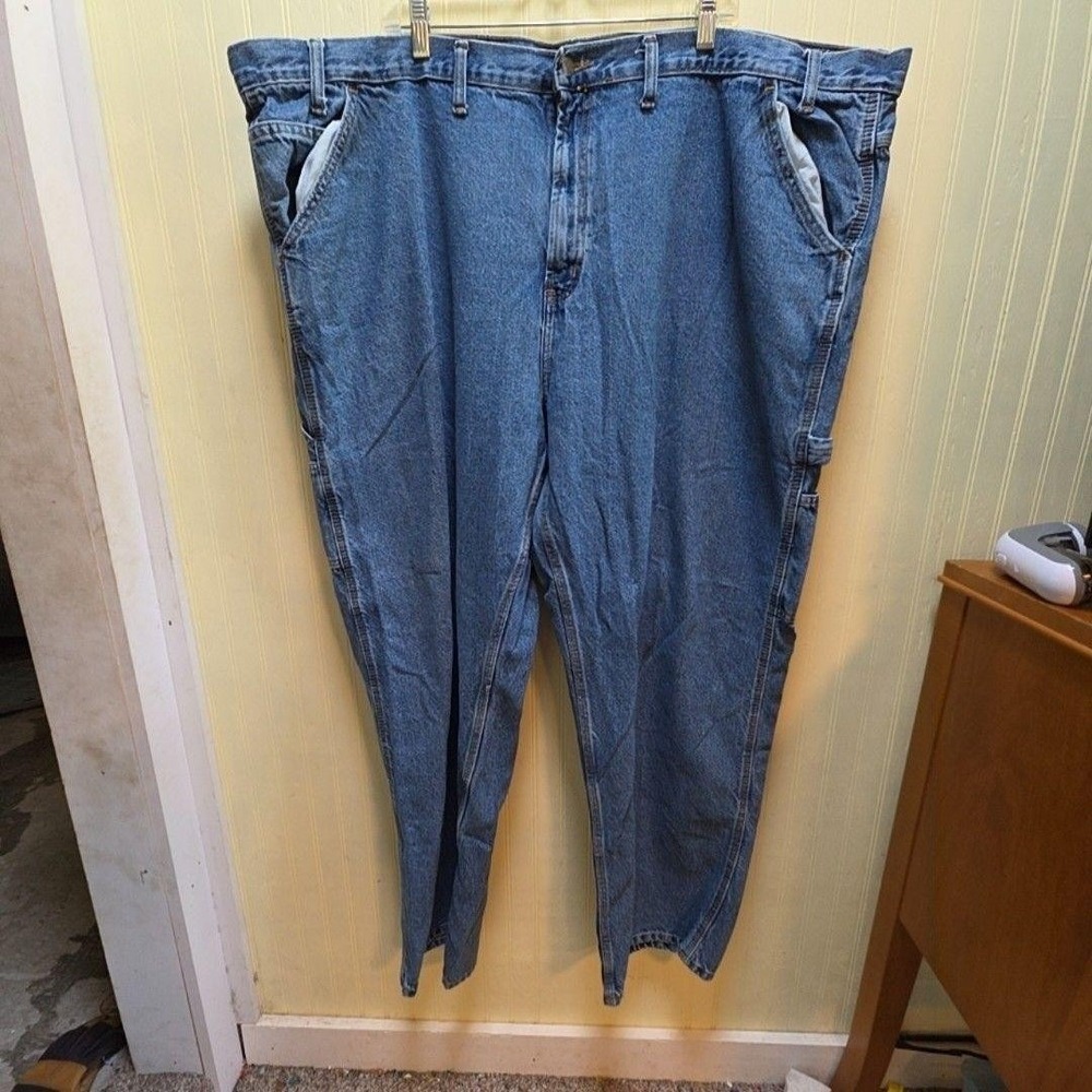 RK Brand RKCARP 32 Jeans Mens 52x32 Blue Relaxed Fit Straight Denim Work Pants